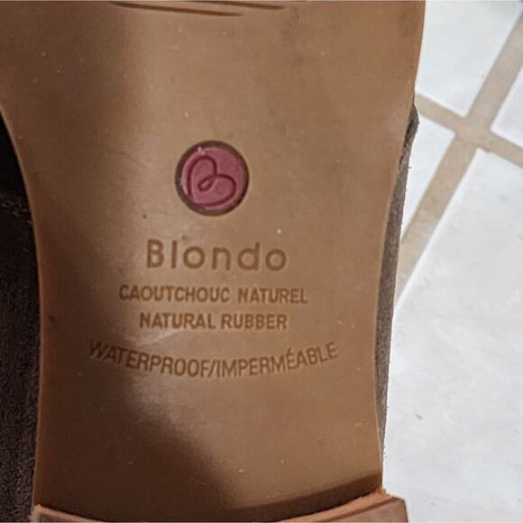 Blondo Verona Waterproof Olive Brown Suede Leather‎ Ankle Boots Womens Size 7M - Picture 7 of 9